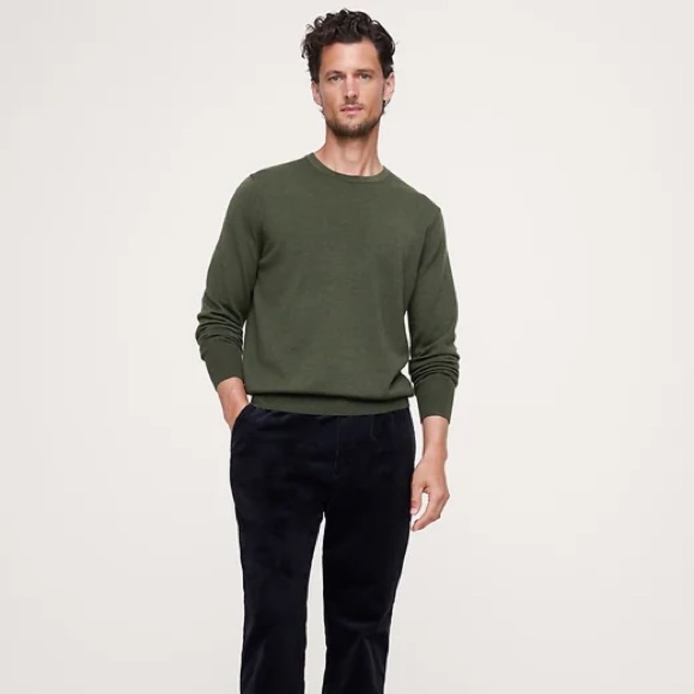 Banana Republic Men's Merino Crew Neck Sweater - Hunter Green
